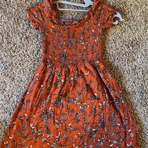 Women’s Small Burnt Orange Floral Dress